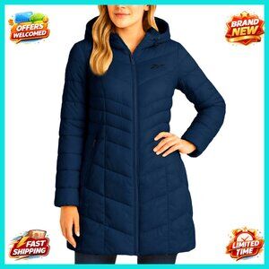 Long Puffer Coat Quilted Insulation Hooded Winter Parka Plus Size Inclusive